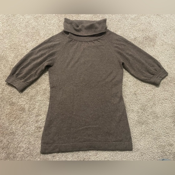 LA made Sweaters - Women’s LA Made 100% Cashmere Turtleneck Short Sleeve Sweater Brown Size S